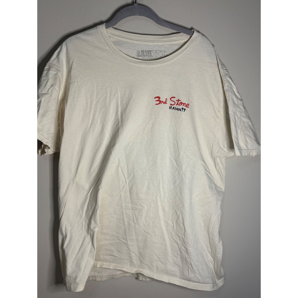 3rd Stone Hawaii T Shirt XL Historic‎ Waialua Sugar Mill Surfboard Graphic Cream